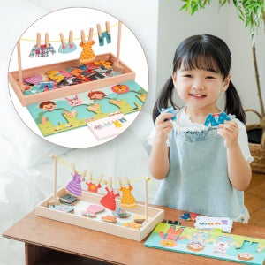 2in1 옷입히기 & 빨래널기 아기 소근육 장난감 두돌아기 유아 발달 놀이 교구