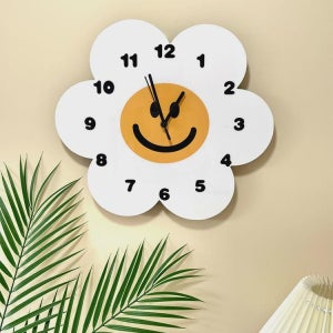 스마일 소품 플라워 벽걸이 귀여운 시계 벽시계 인테리어 무소음