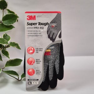 3M 슈퍼터프 라텍스장갑 화이트블랙 멜란지 1켤레 L ( 대 ) LATEX장갑