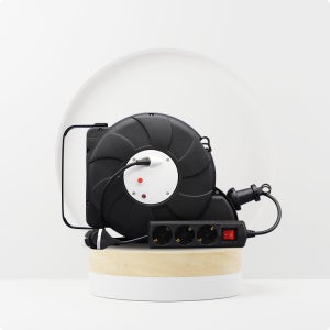 러그박스 부착형 오토릴 12M+2M 멀티탭 작업 현장 카센터 공방 LB-AT4B12MBW