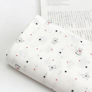 [초대폭/60수] 싱글다이마루 곰돌이 / 아기옷,여름침구,마스크겉감