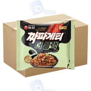 농심 짜파게티 더블랙 32봉 짜장라면 박스 건면 후레이크 짜장면 봉지라면 간식 야식 짜장스프 풍미가득