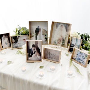 우드로하우스 웨딩포토테이블 우드 웨딩액자세트 10p