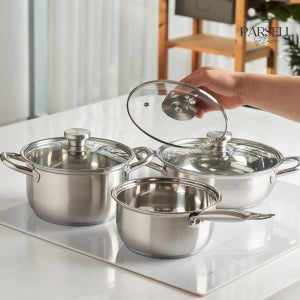 파르셀 IH 인덕션 냄비세트 3종 세트 (편수18+양수20+전골26)
