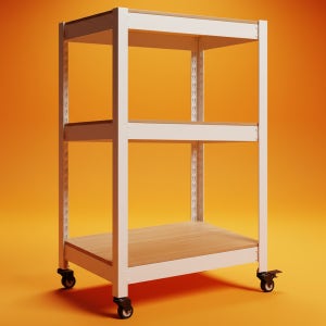 자석선반 스피드랙 홈던트 이동식 트롤리 3단