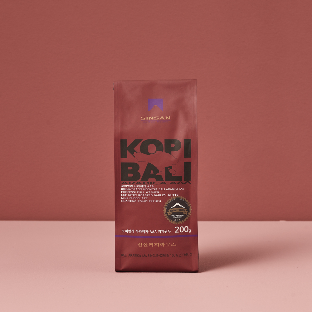 신산커피 <b>발리</b> 아라비카 스페셜티 커피 원두 200g 싱글오리진 에스프레소 핸드드립 홀빈