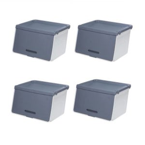 시스맥스 루맥스 슬라이딩 리빙박스 중형 그레이 X 4개세트