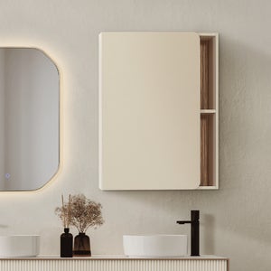 욕실 상부장 욕실장 화장실 수납장 수건장 벨라 오픈 사이드 베이지