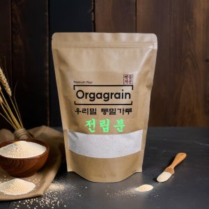 우리밀 맷돌제분 가는 전립분 밀가루 1kg 오가그레인