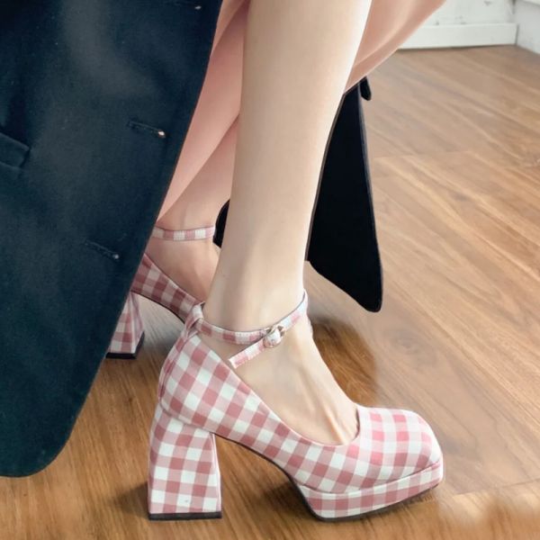 지뢰계 양산형 구두 스퀘어 메리제인 슈즈 청키 플랫폼 통굽 키높이 단화 신발