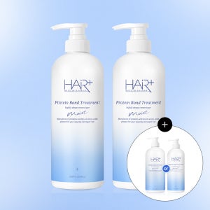 헤어플러스 모이스트 트리트먼트 700ml X2개 단백질 헤어팩 미용실 클리닉 머리 영양제 곱슬머리 크림 물미역 바르는셀프크리닉 손상모 복구 PPT LPP