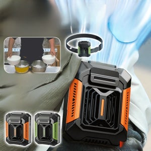 야외 전신 냉각 신기[손전등+보조배터리] 허리띠 증정 ]블랙오렌지+다크그린