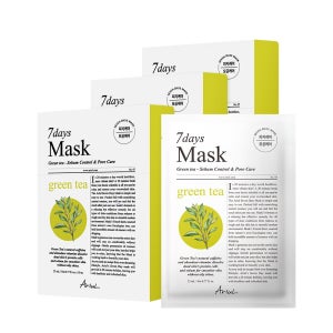 아리얼 세븐데이즈 마스크팩 녹차 S 10매, 3개