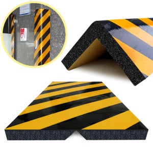 코너보호대 기억자형 접착식 에코폼 코너 쿠션 가드 주차장 기둥 모서리 벽면 노랑색+검정색