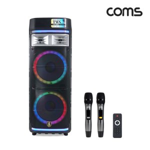 이동식 UHF 앰프 스피커 무선 블루투스 최대1200W UHF마이크 2개 버스킹 강의