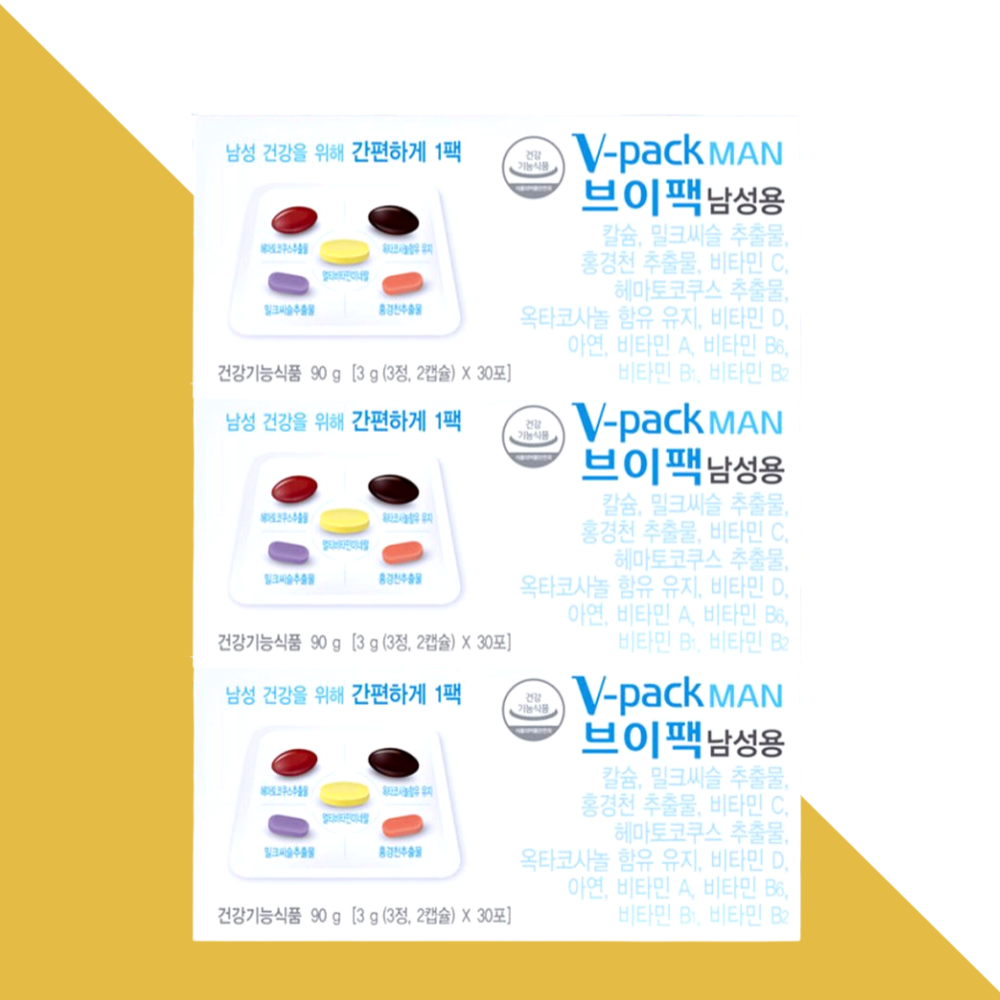 <b>안국약품</b> 브이팩 남성용 종합 멀티 <b>비타민</b> 30포X3박스