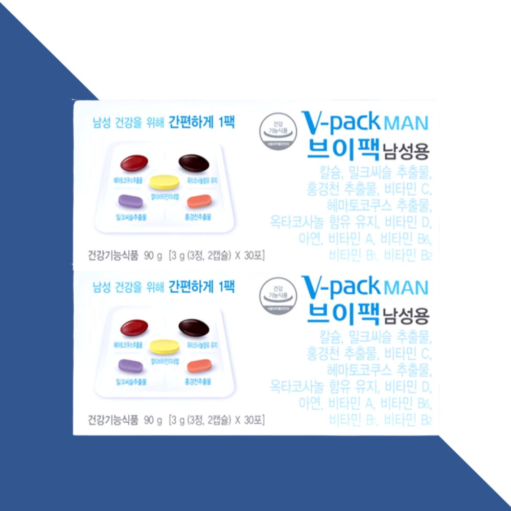 <b>안국약품</b> 브이팩 남성용 종합 멀티 <b>비타민</b> 30포X2박스
