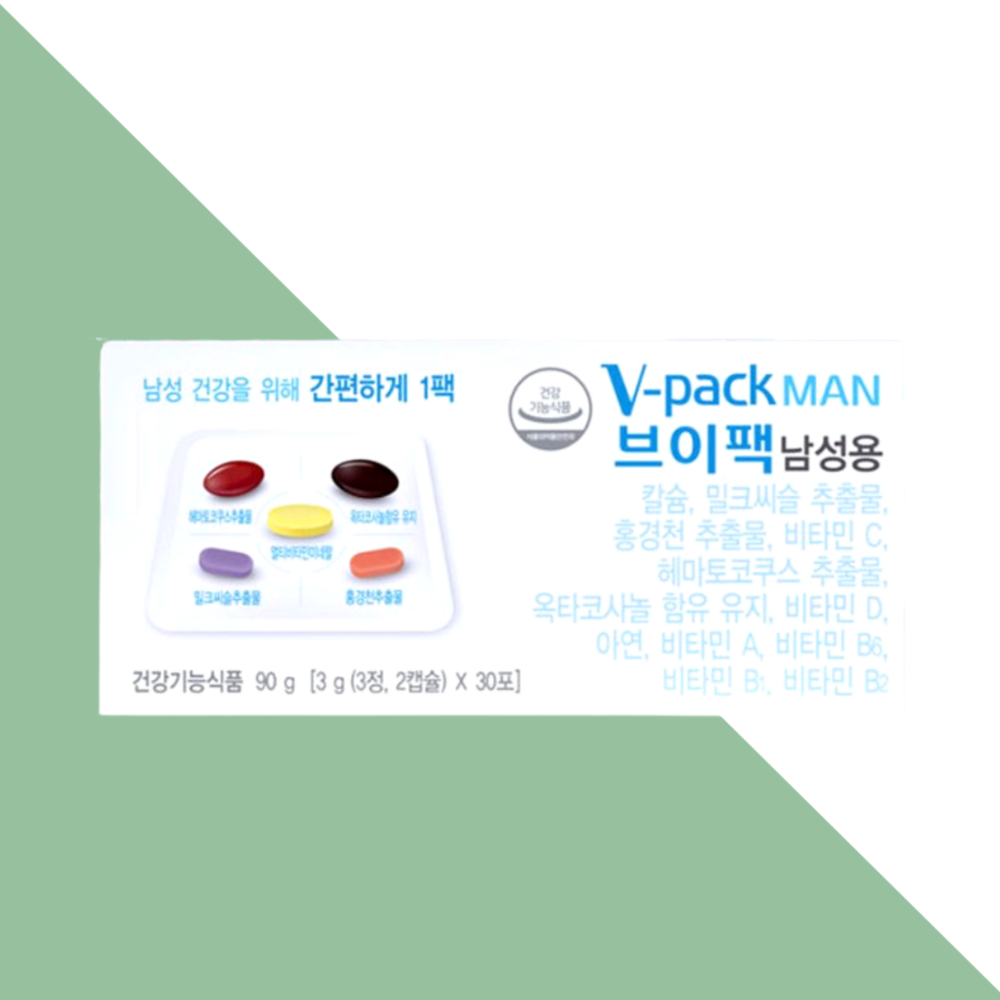 <b>안국약품</b> 브이팩 남성용 종합 멀티 <b>비타민</b> 30포X1박스