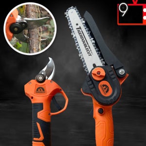 타이거 더블컷 무선 6인치 소형 전기톱 전지가위 세트 전동톱