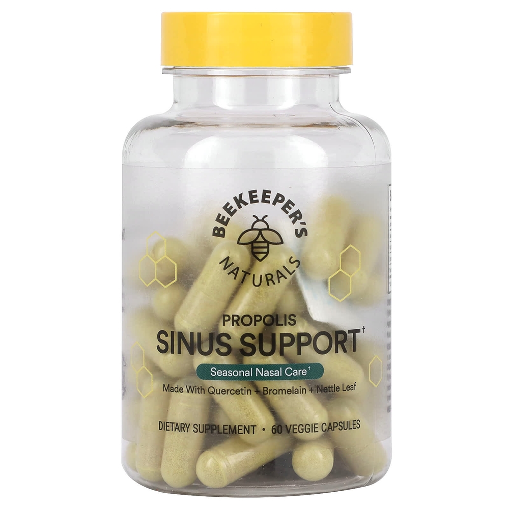 Beekeeper’s <b>Naturals</b>, 프로폴리스 Sinus Support, 베지 캡슐 60