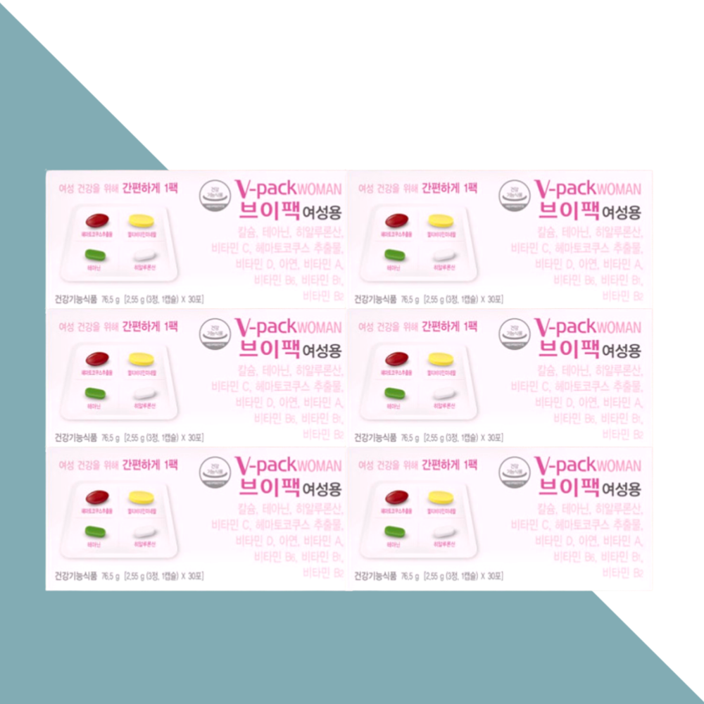 <b>안국약품</b> 브이팩 V-PACK 여성용 종합 멀티 <b>비타민</b> 30포X6박스