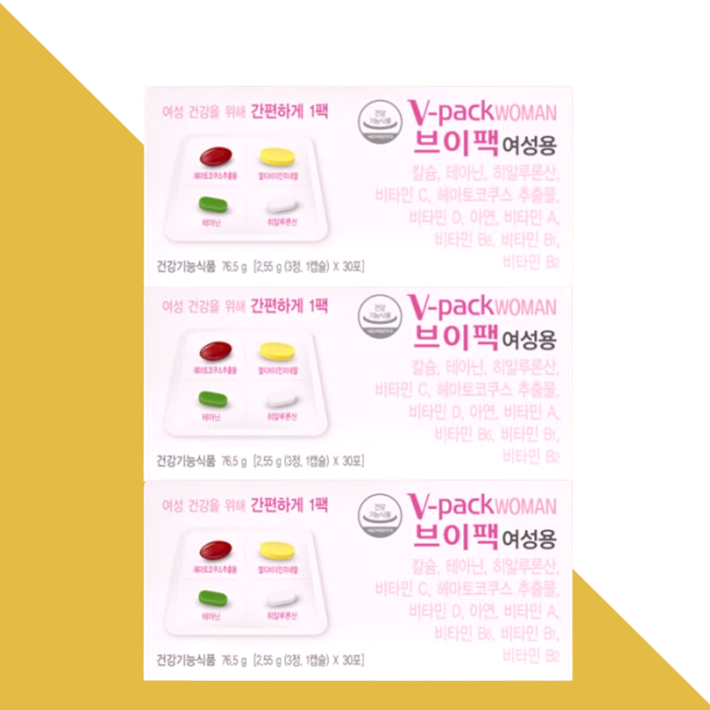 <b>안국약품</b> 브이팩 V-PACK 여성용 종합 멀티 <b>비타민</b> 30포X3박스