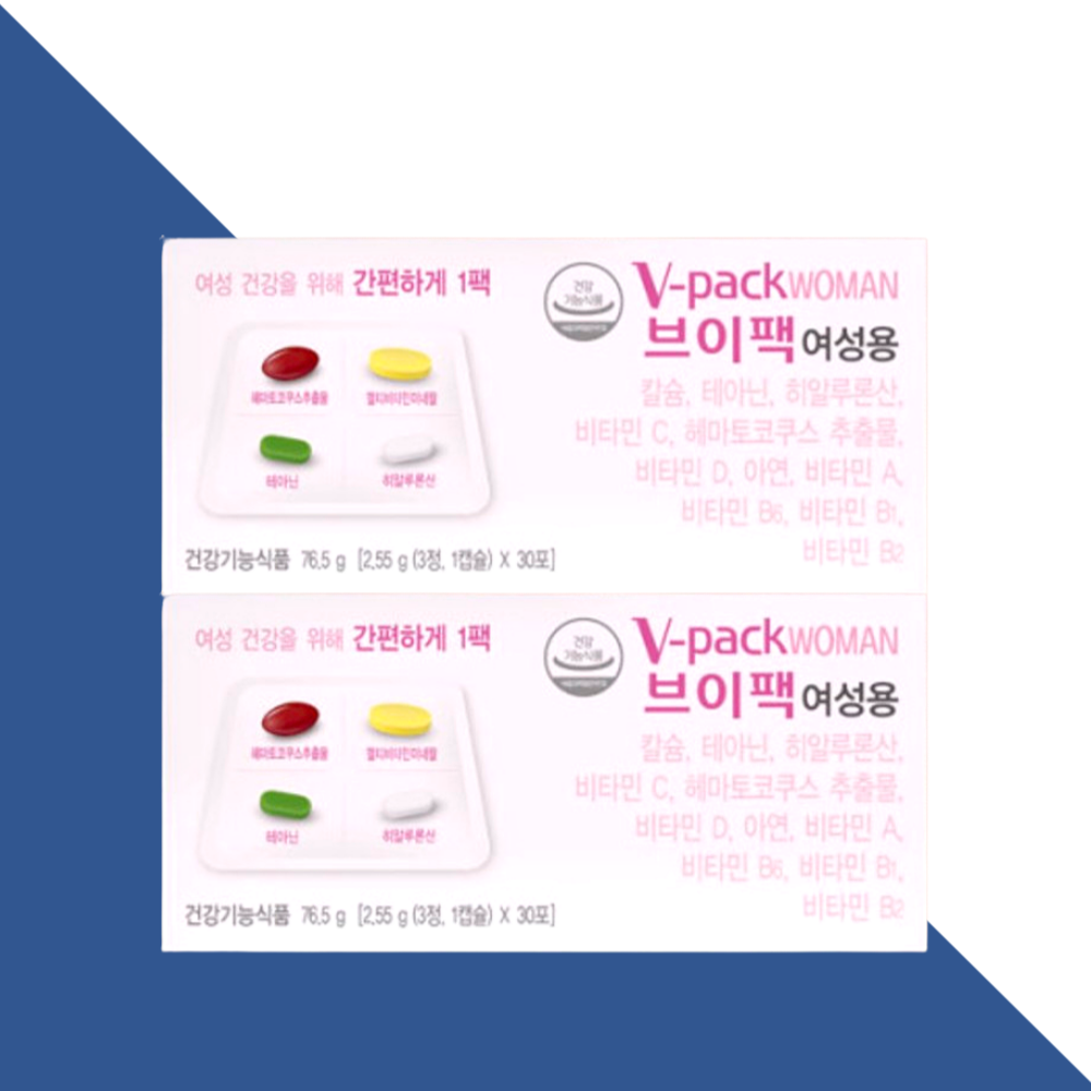 <b>안국약품</b> 브이팩 V-PACK 여성용 종합 멀티 <b>비타민</b> 30포X2박스