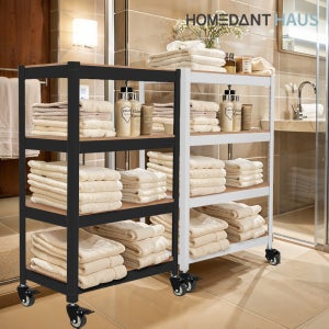 스피드랙 V2 홈던트 이동식 바퀴 선반 트롤리 무빙 카트 수납 다용도 선반 400400600 4단