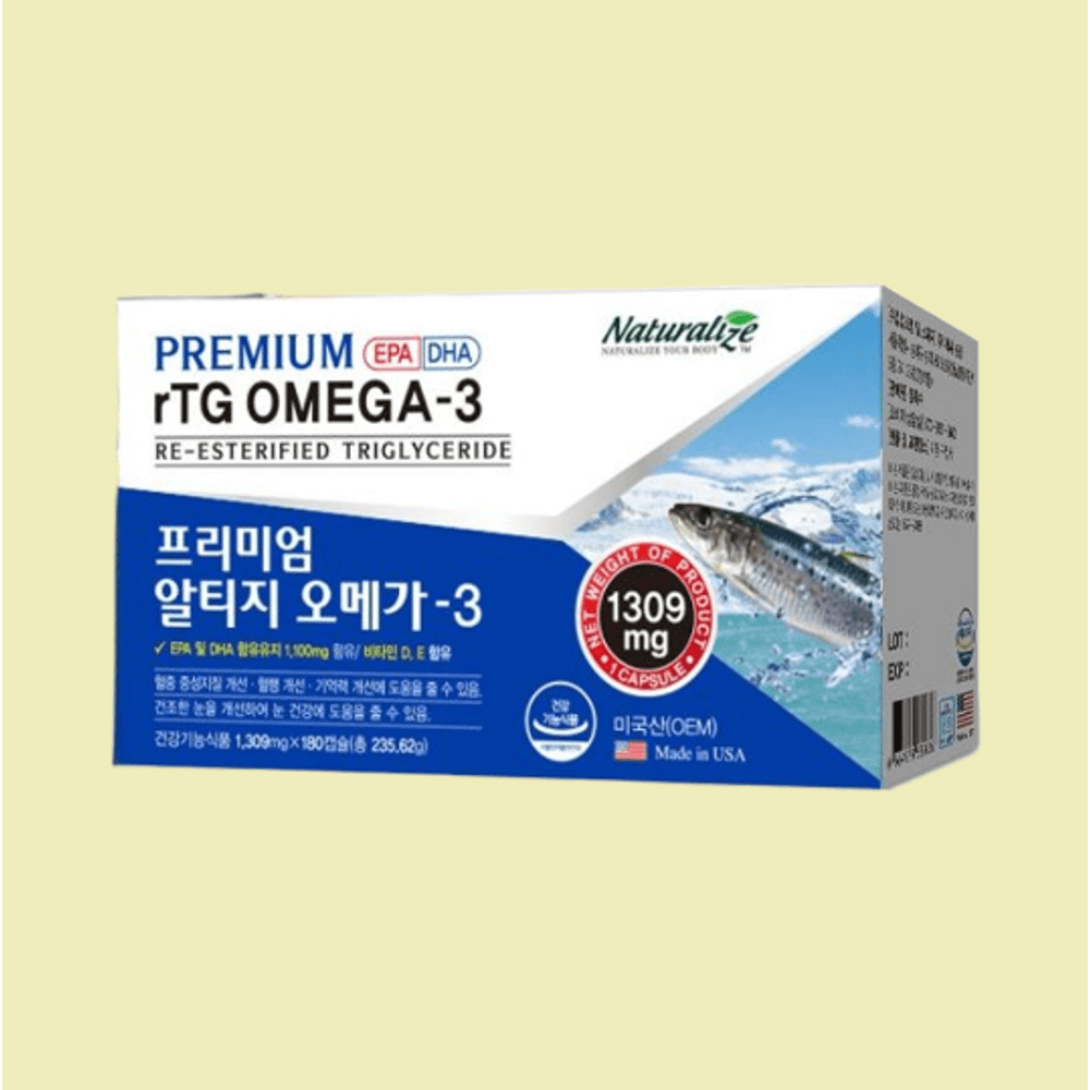 <b>네추럴</b>라이즈 프리미엄 알티지 오메가3 1박스 눈건강 혈행건강 케어