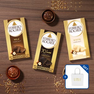 페레로 로쉐 초콜릿 바 3종 4개 (오리지널2개, 다크1개, 화이트1개) [+쇼핑백 증정]