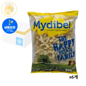 마이디벨 크링클컷 감자튀김 2kg 한박스(6개입)