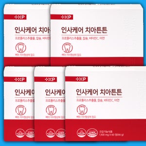 인사케어 치아튼튼 (칼슘, 프로폴리스추출물, 아연) 60캡슐, 5개