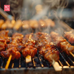 닭꼬치 염통꼬치 염통구이 파닭꼬 똥집 모듬꼬치 캠핑음식
