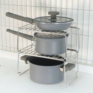 리벨룸 주방정리 소품 접시정리대 선반형정리대 후라이팬정리대 스테인리스스틸