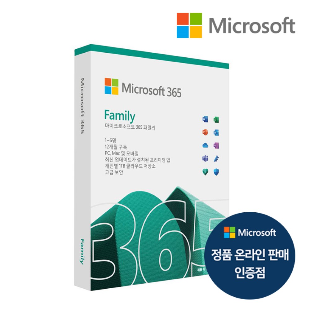 MICROSOFT Office 365 패밀리 PKC(패키지) 정품