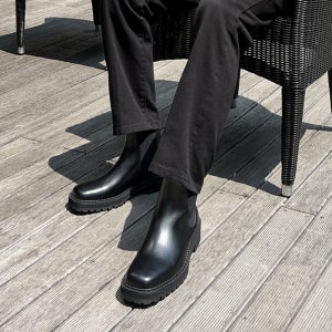 남자키높이부츠 6cm 남자첼시부츠 소가죽 앵클 지퍼