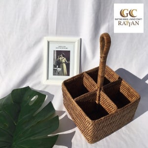GC라탄 콘디멘트 홀더 라탄 바스켓 바구니 카페 주방 테이블 양념통 커피 GC389