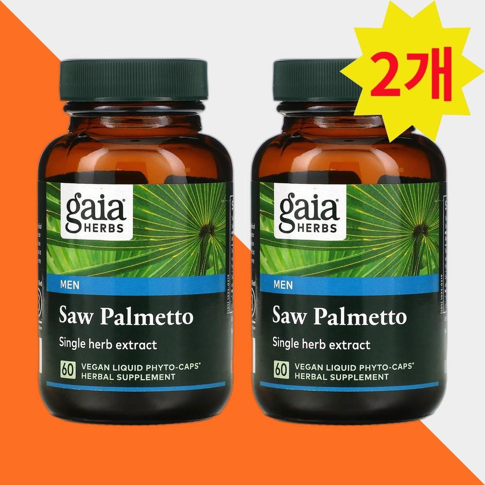 가이아허브스 <b>쏘팔메토</b> 액상 파이토 60캡슐 <b>쏘팔매토</b> <b>Saw Palmetto</b> 2개