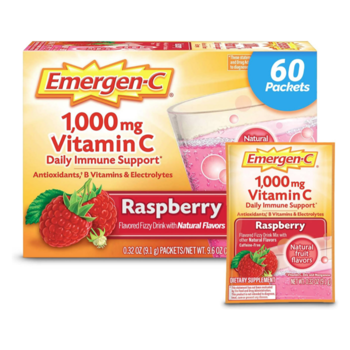 <b>Emergen-C</b> 이머전씨 <b>비타민</b>C 파우더 1000mg 60포 라즈베리맛