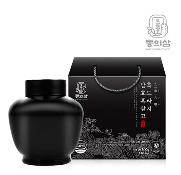 <b>동의삼</b> 구증구포 흑도라지 발효흑삼고 (500g / 1단지) 체력관리 <b>활력</b>충전