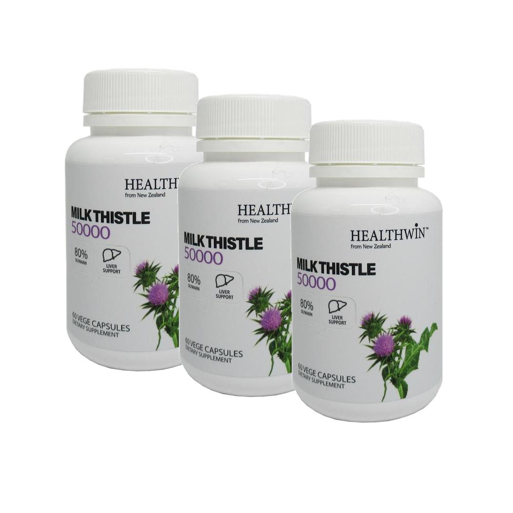 <b>헬스윈</b> 밀크씨슬 50000 60정 3개 <b>실리마린</b> <b>HealthWin</b> MILK THISTLE