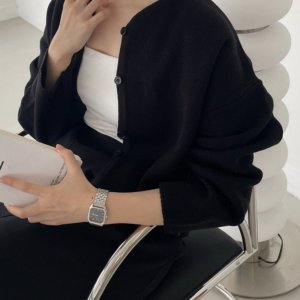 크롭가디건 도톰한 블랙 코발트블루 가디건