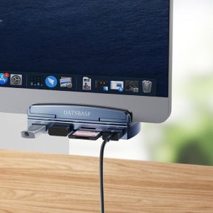 모니터 고정 USB 허브 멀티 포트 메탈 바디 1.5M 케이블 포함