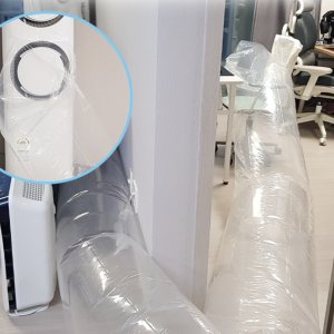 에어컨 비닐 터널 복층 에어컨 바람길 바람 통로 긴 연속 비닐
