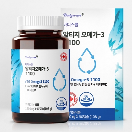 비린내 없는 알티지 오메가 3 혈관 <b>혈행</b> 기억력 <b>개선</b> 효과 <b>바디스콥</b> rTG 오메가3