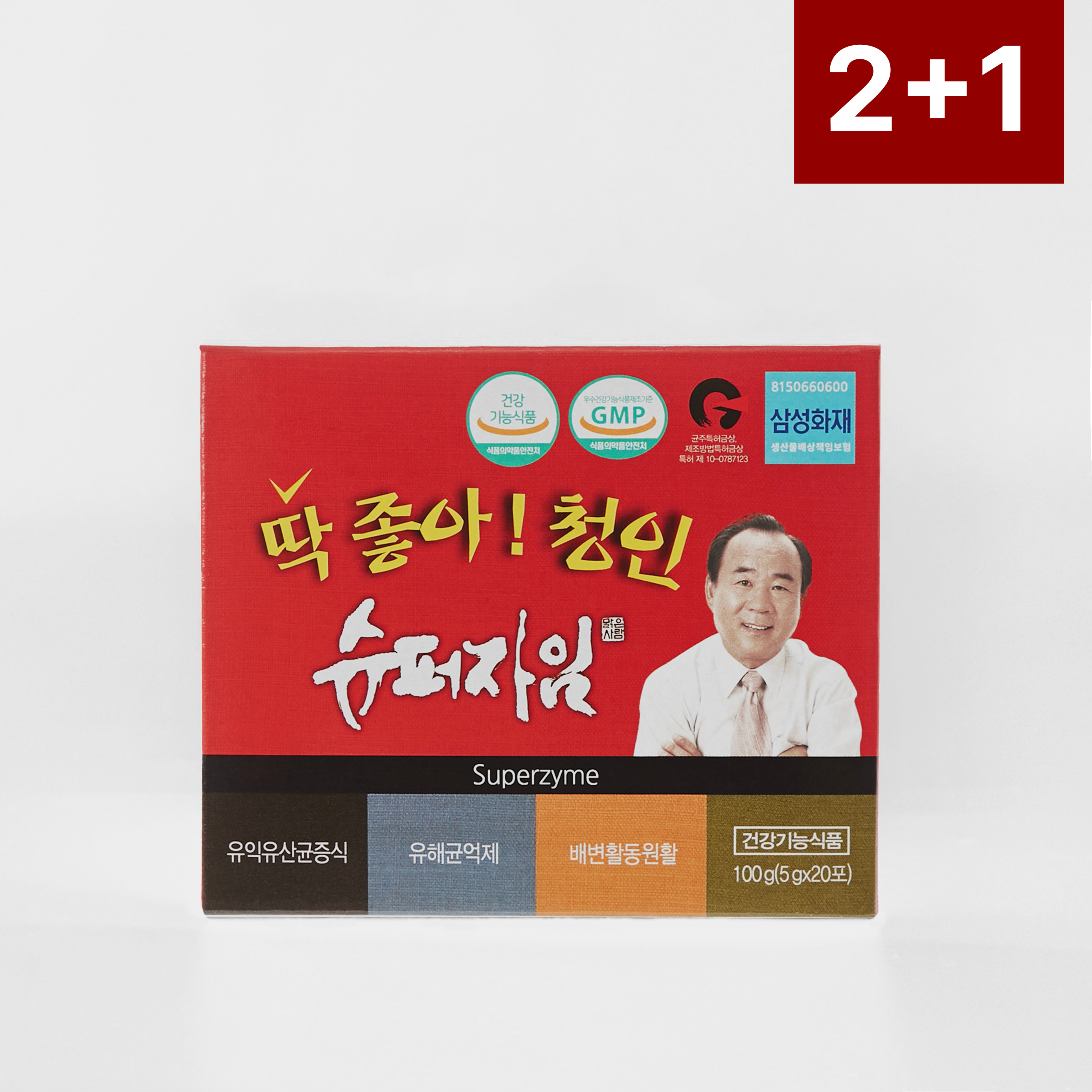 [ 2 + 1 ] 딱좋아 청인 슈퍼<b>자임</b> 20포, 3개