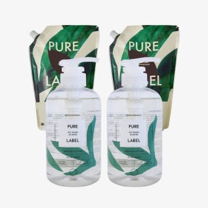 퓨어라벨 비건 주방세제 얼그레이향 본품(480ml) 2개 + 리필(1L) 2개