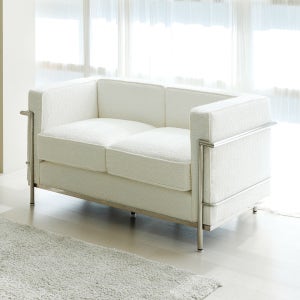 아이와비 폴 철제 프레임 부클레 패브릭 2인 소파