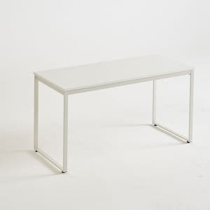 E0자재 스틸프레임 스퀘어 학생 책상 테이블 1600x600mm, 화이트 DK9937
