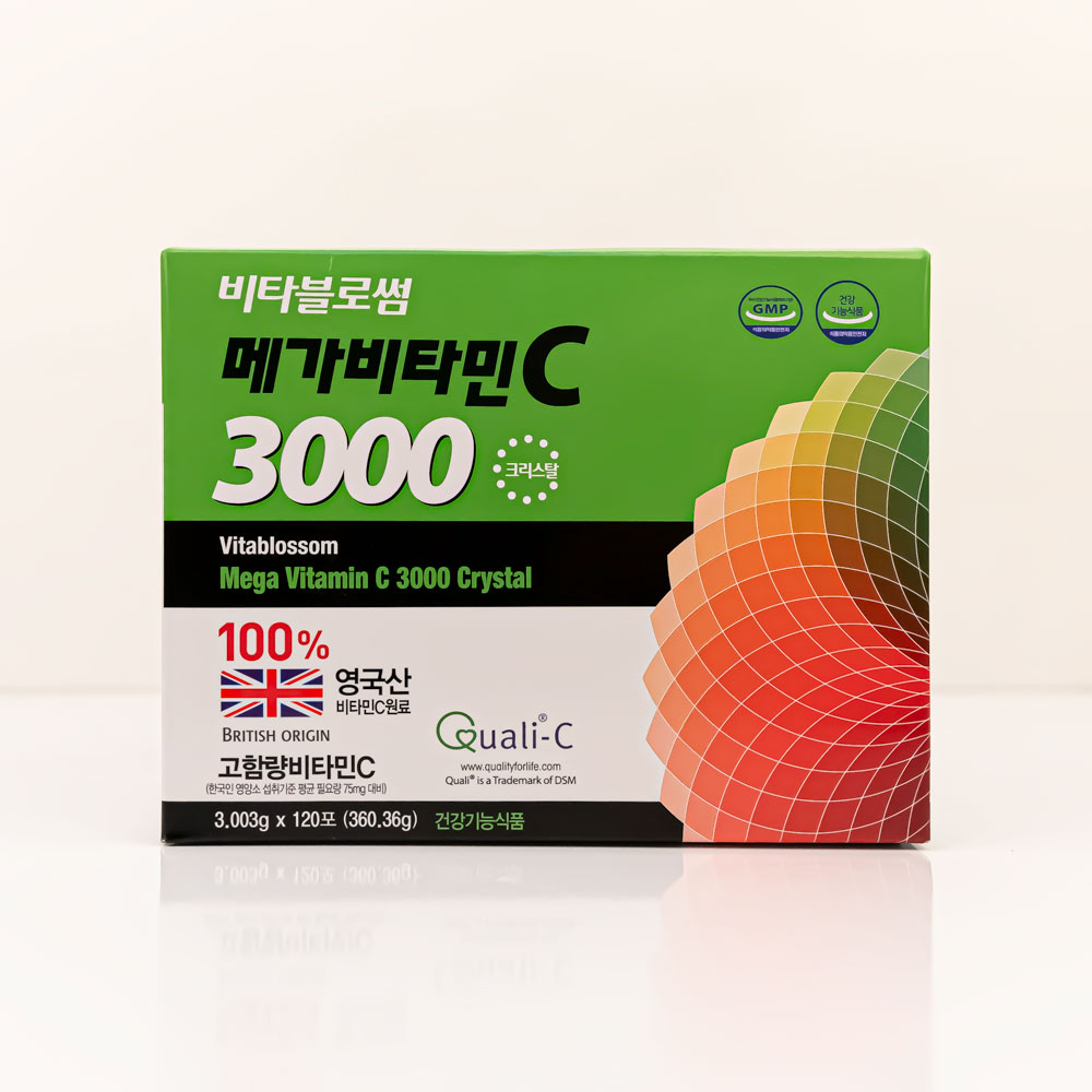 비타블로썸 메가<b>비타민 C</b>3000 크리스탈 120포 고함량 <b>비타민C</b> 분말